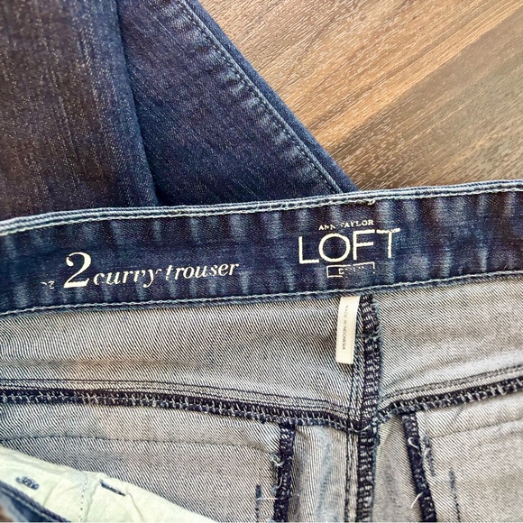 LOFT Wide Leg Jeans Size 2 Curvy Low-Rise Trouser Dark Wash - Picture 11 of 13